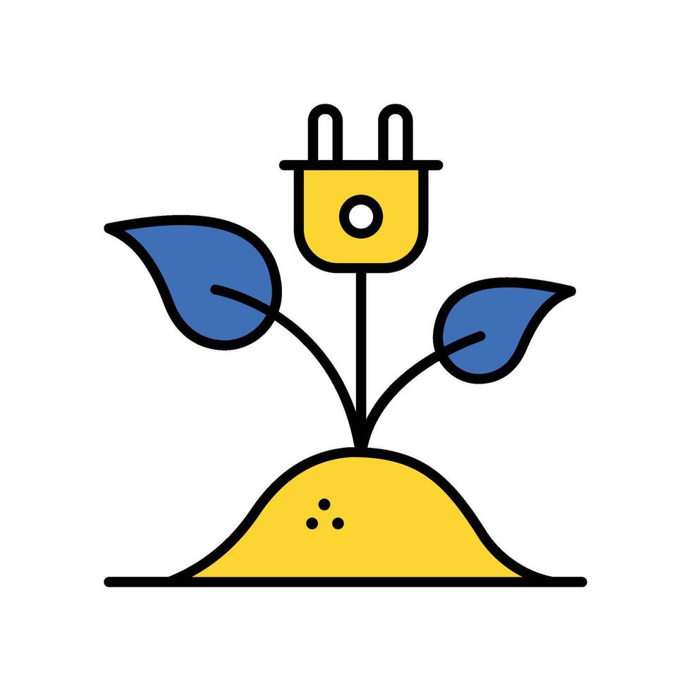 Eco Plug filled outline icon. EPS 10 file vector