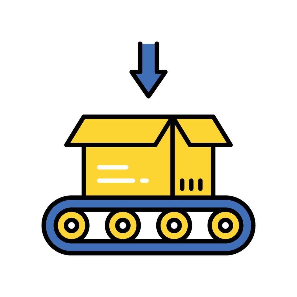 Robot Packaging filled outline icon. EPS 10 file vector