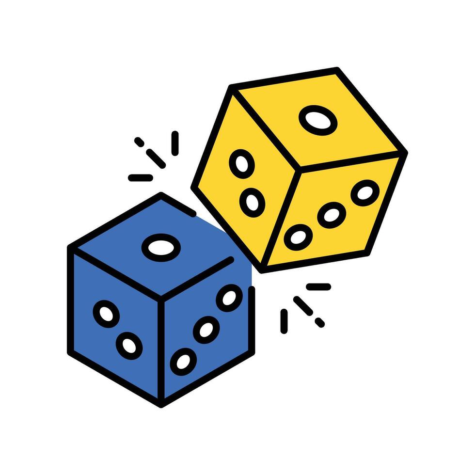 Dice filled outline icon. EPS 10 file vector