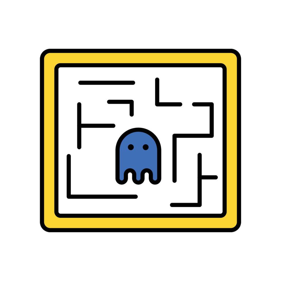 Pacman filled outline icon. EPS 10 file vector
