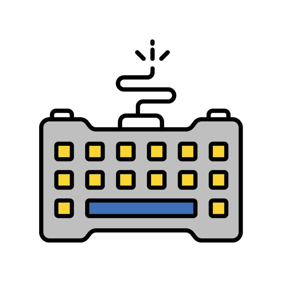 Esports keyboard filled outline icon. EPS 10 file vector