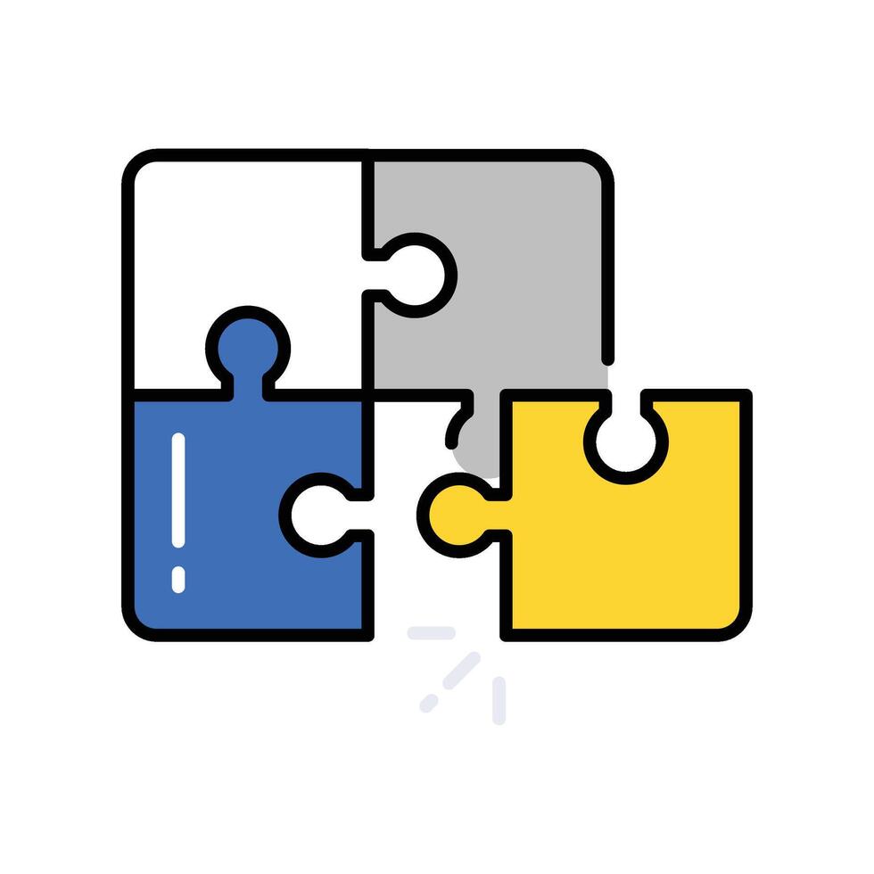 Jigsaw piece filled outline icon. EPS 10 file vector