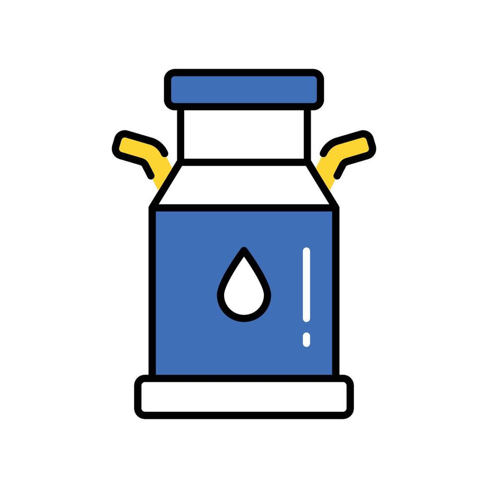 Milk bucket filled outline icon. EPS 10 file vector