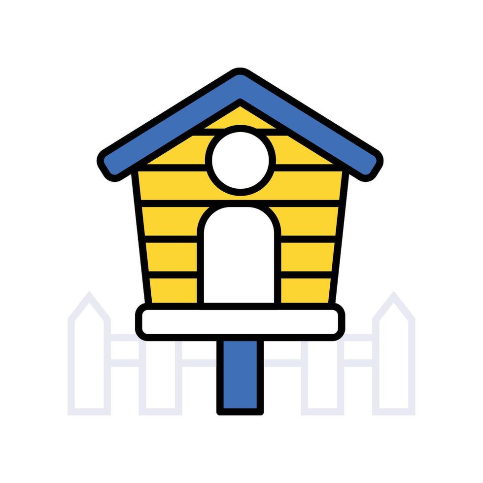 Bird house filled outline icon. EPS 10 file vector