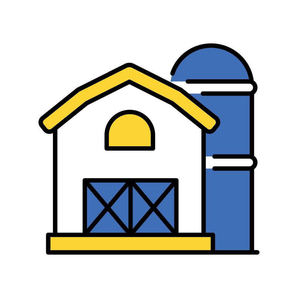 Barn filled outline icon. EPS 10 file vector