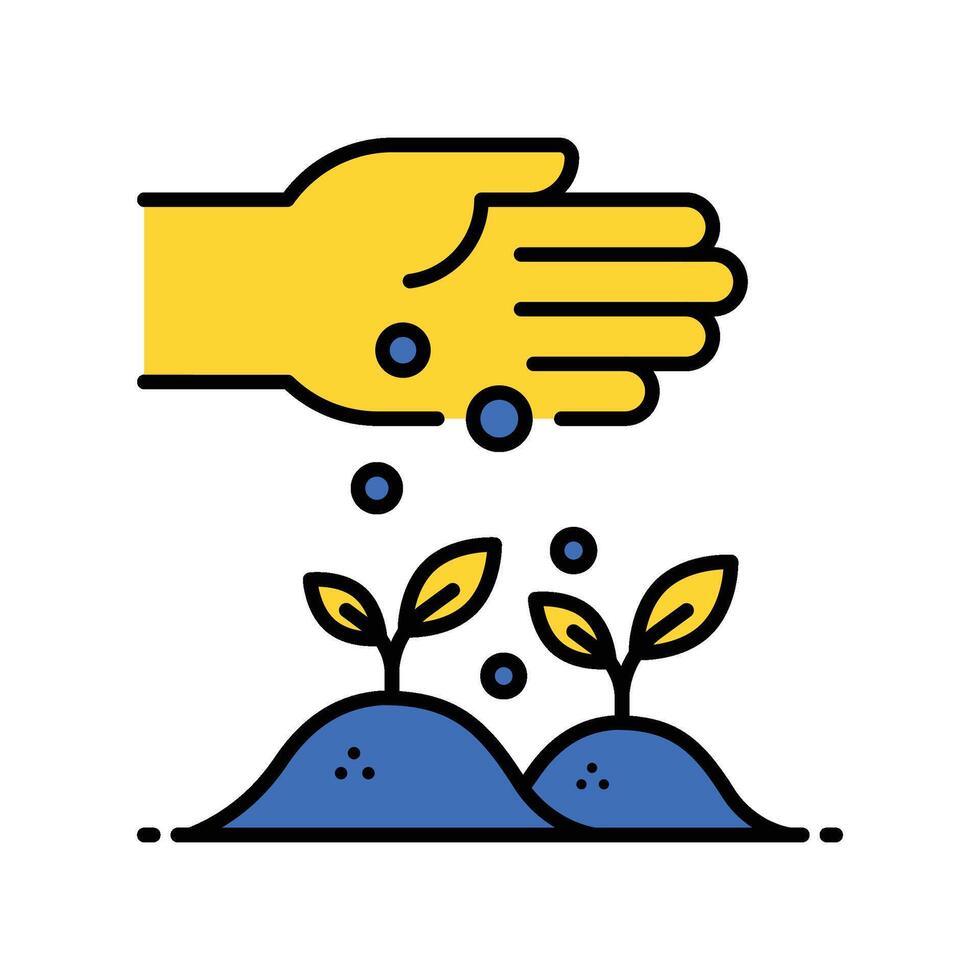 Seeding filled outline icon. EPS 10 file vector