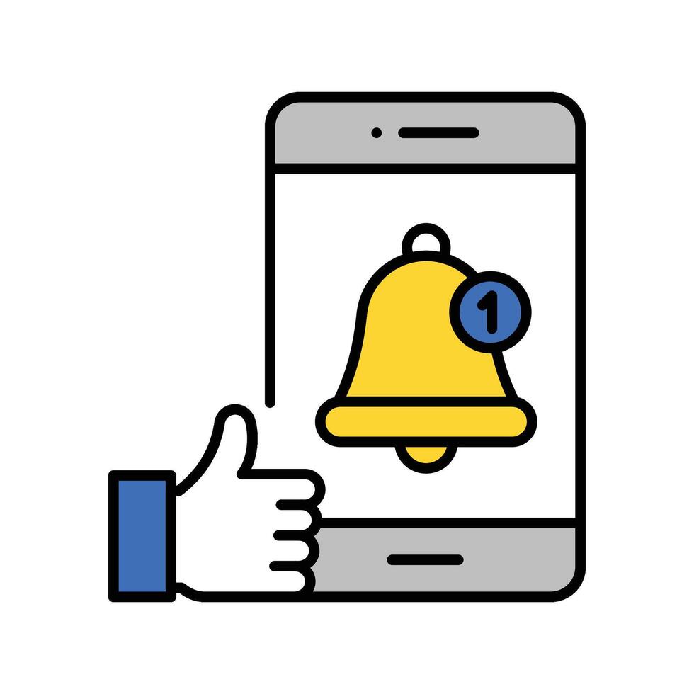 Social Media Notification filled outline icon. EPS 10 file vector