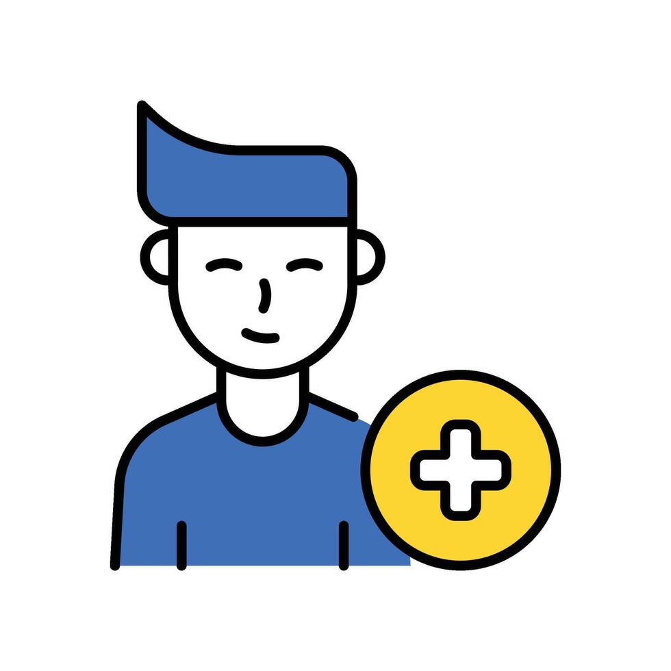 Add Friend filled outline icon. EPS 10 file vector