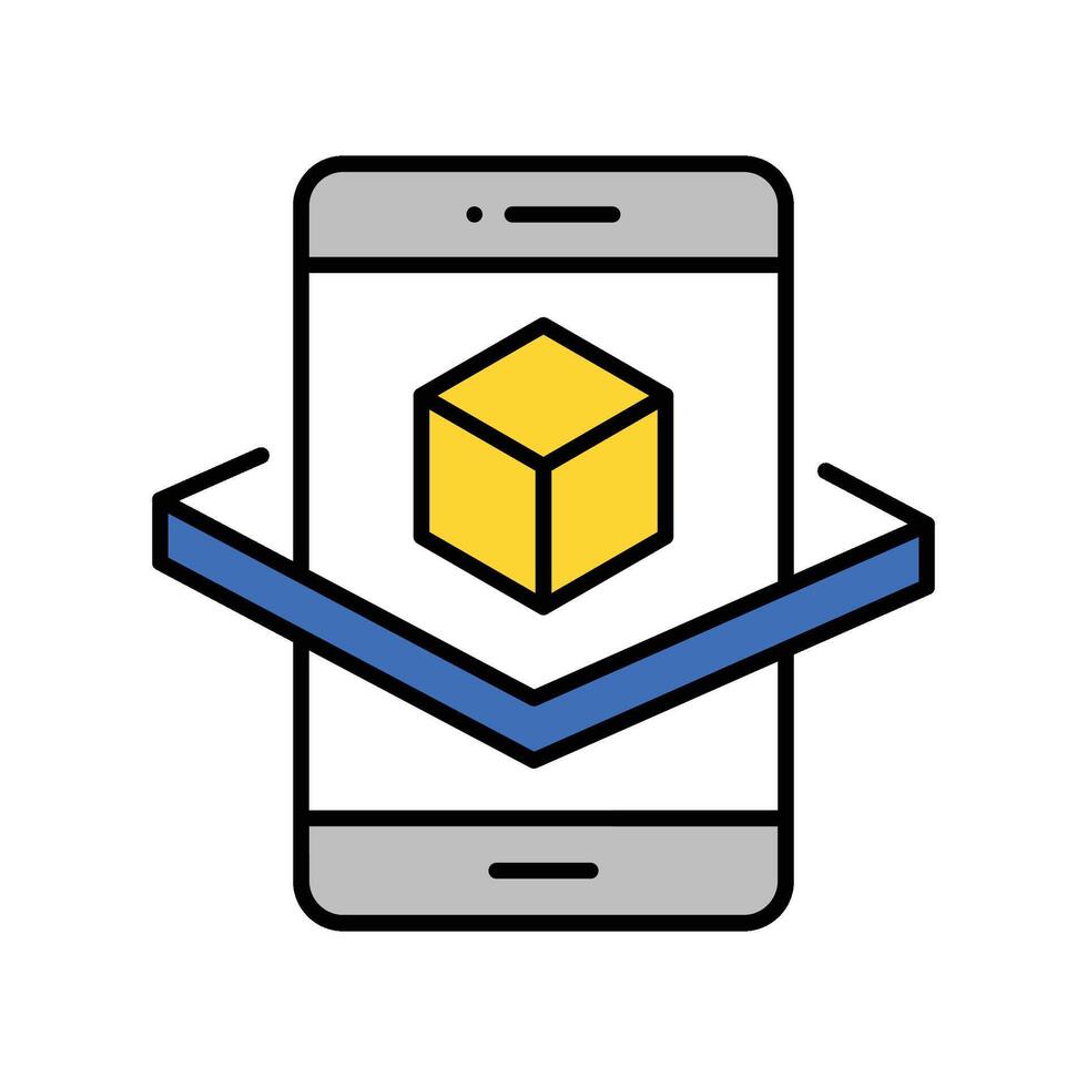 Ar in education filled outline icon. EPS 10 file vector