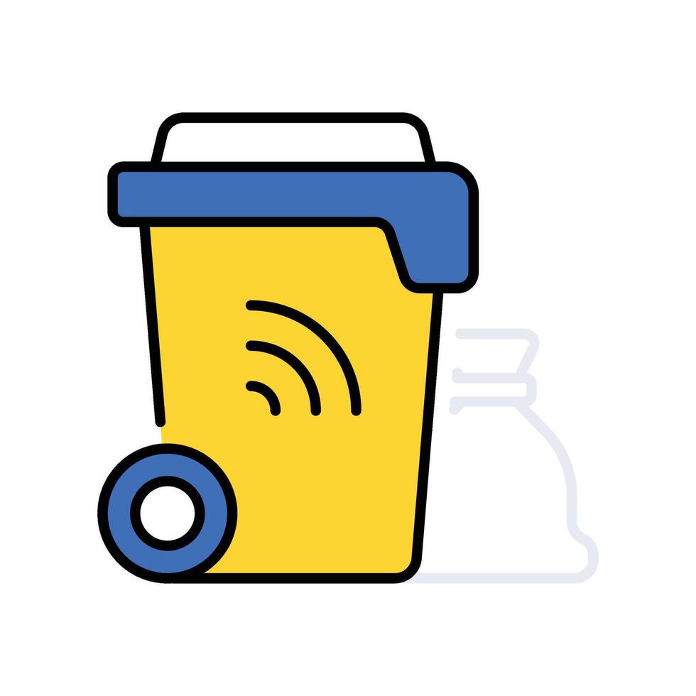 Smart waste management filled outline icon. EPS 10 file vector