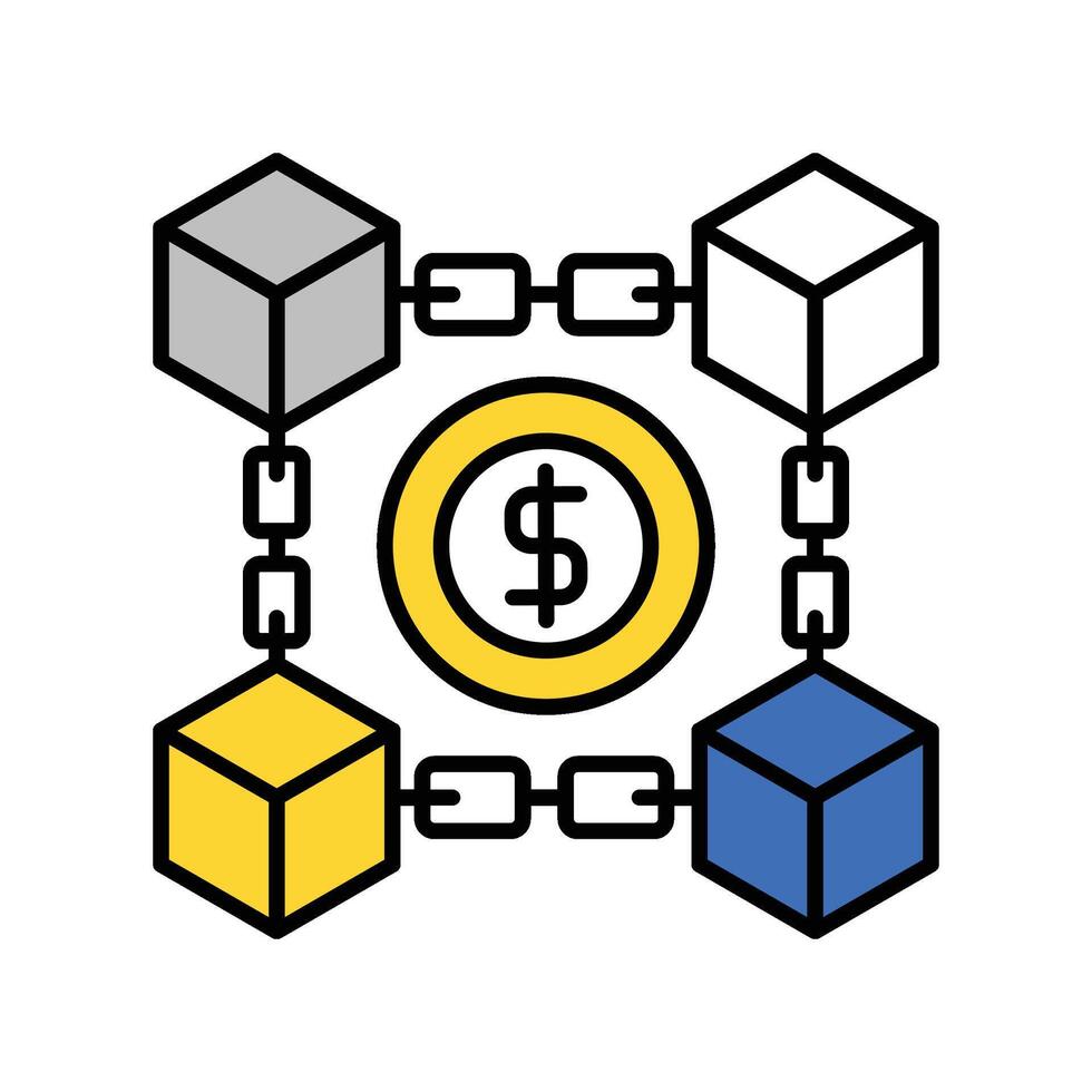 Block chain filled outline icon. EPS 10 file vector