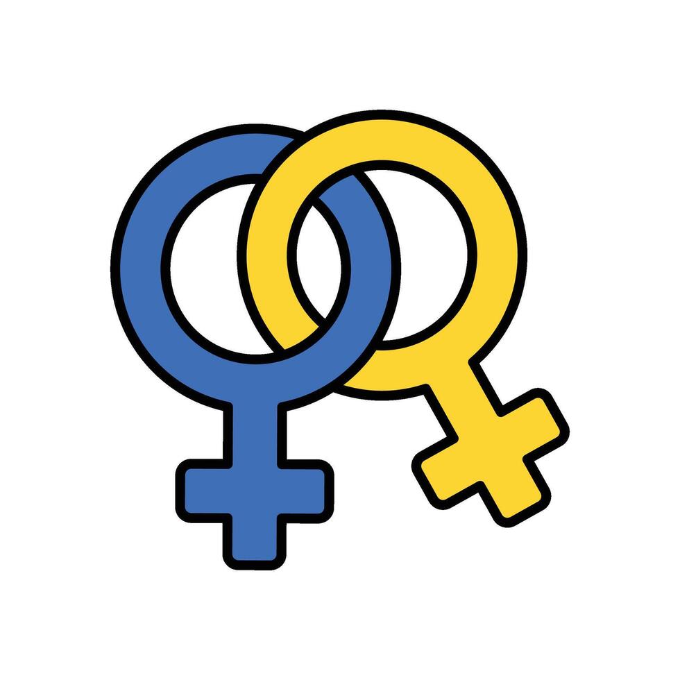 Gender filled outline icon. EPS 10 file vector