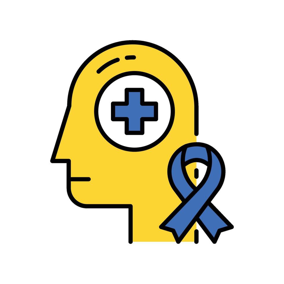 Mental health awareness filled outline icon. EPS 10 file vector