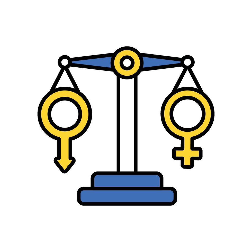 Gender equality scale filled outline icon. EPS 10 file vector