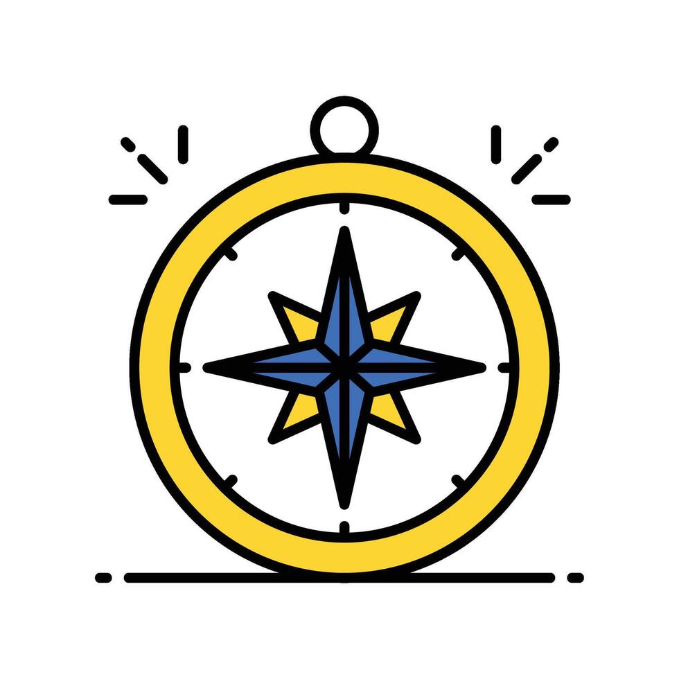 Compass filled outline icon. EPS 10 file vector