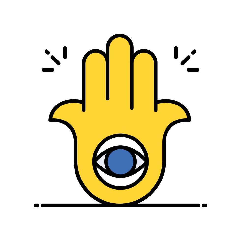 Hamsa filled outline icon. EPS 10 file vector