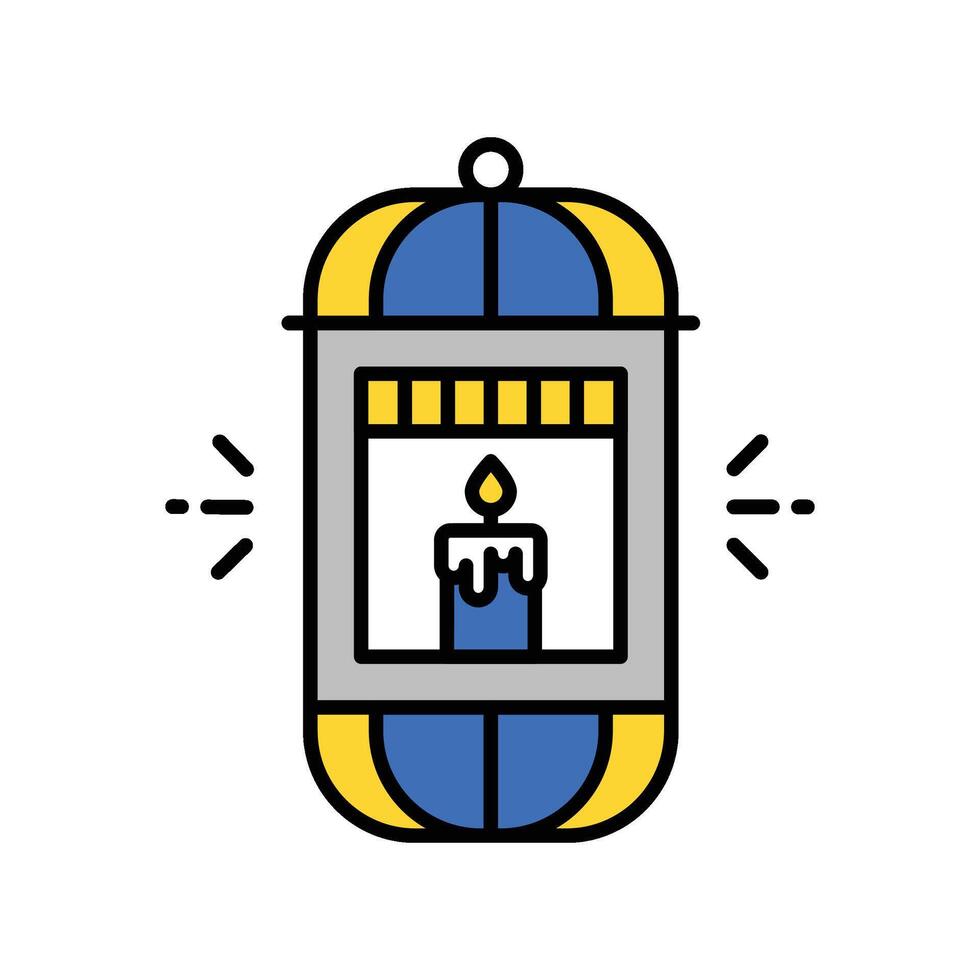 Lantern Candle filled outline icon. EPS 10 file vector