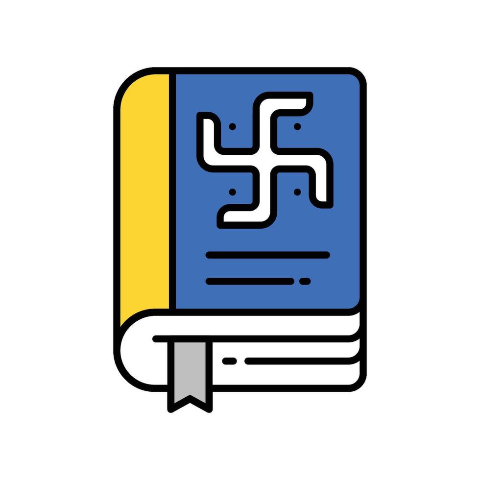 Sacred Book filled outline icon. EPS 10 file vector