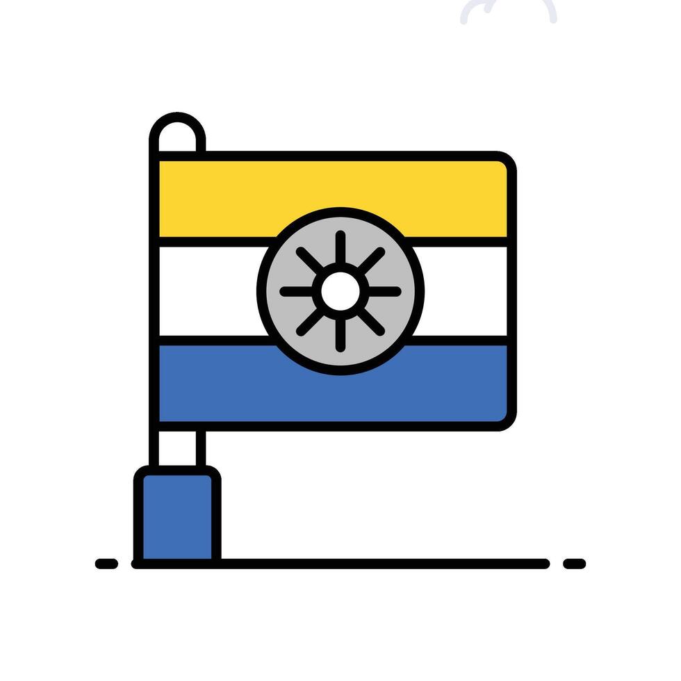 Indian Flag filled outline icon. EPS 10 file vector