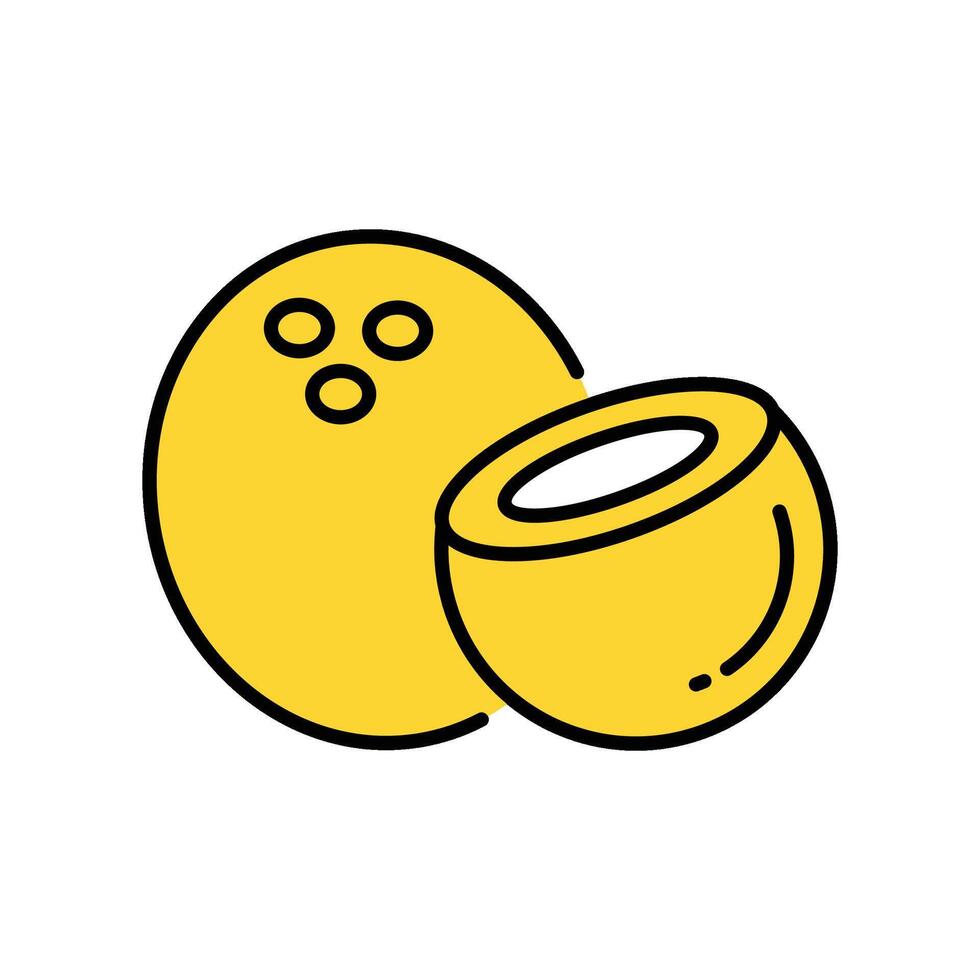 Coconut filled outline icon. EPS 10 file vector