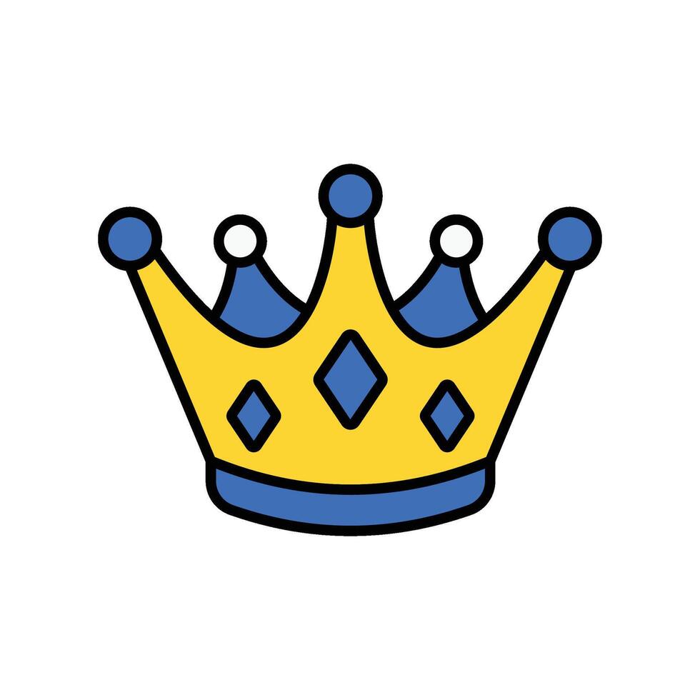Crown filled outline icon. EPS 10 file vector