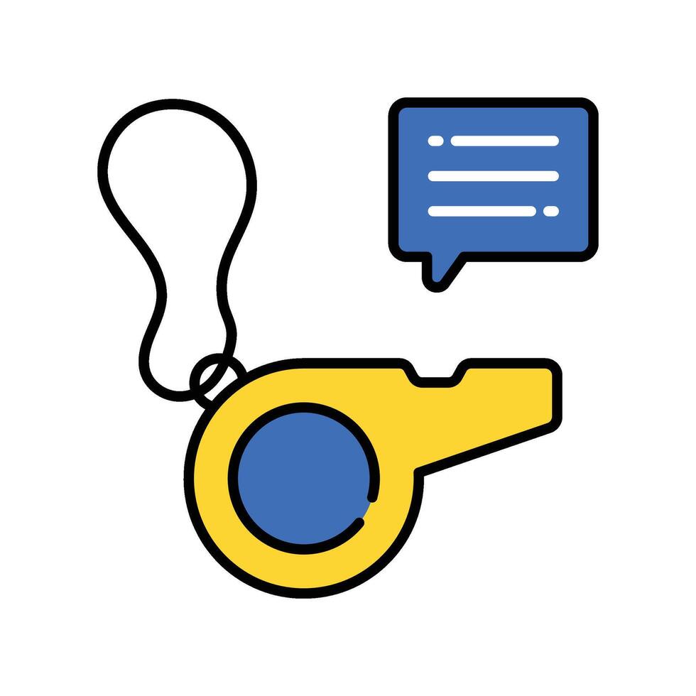 Whistle filled outline icon. EPS 10 file vector