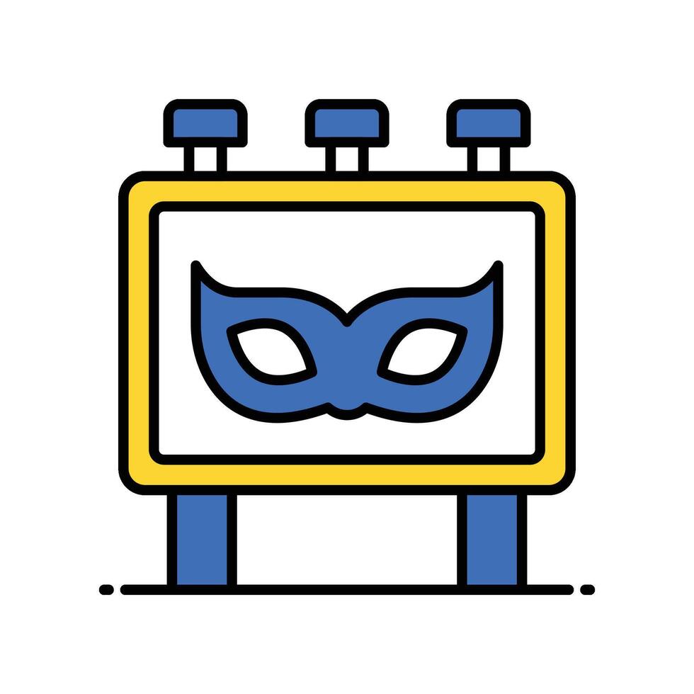 Carnival Billboard filled outline icon. EPS 10 file vector