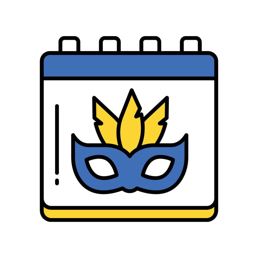 Carnival Calender filled outline icon. EPS 10 file vector