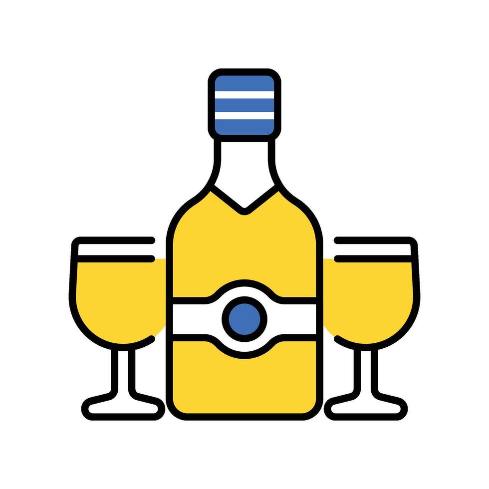 Champagne filled outline icon. EPS 10 file vector