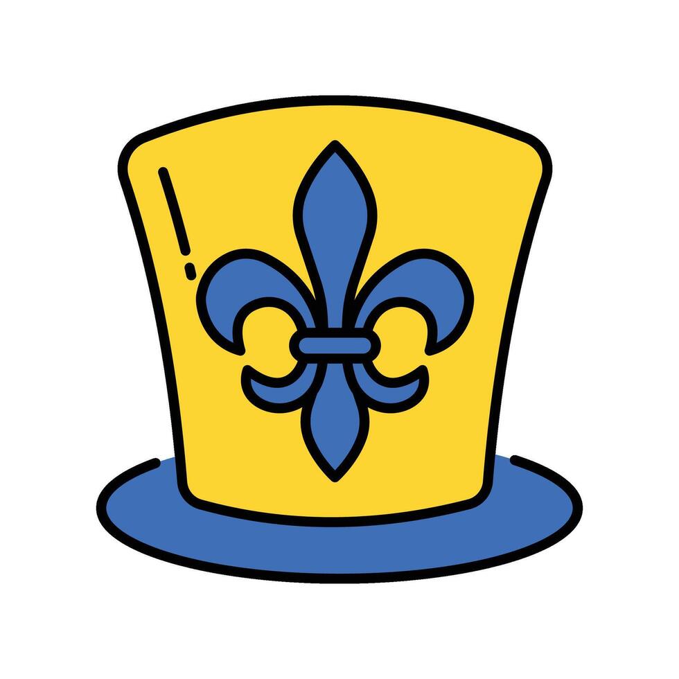 Carnival hat filled outline icon. EPS 10 file vector
