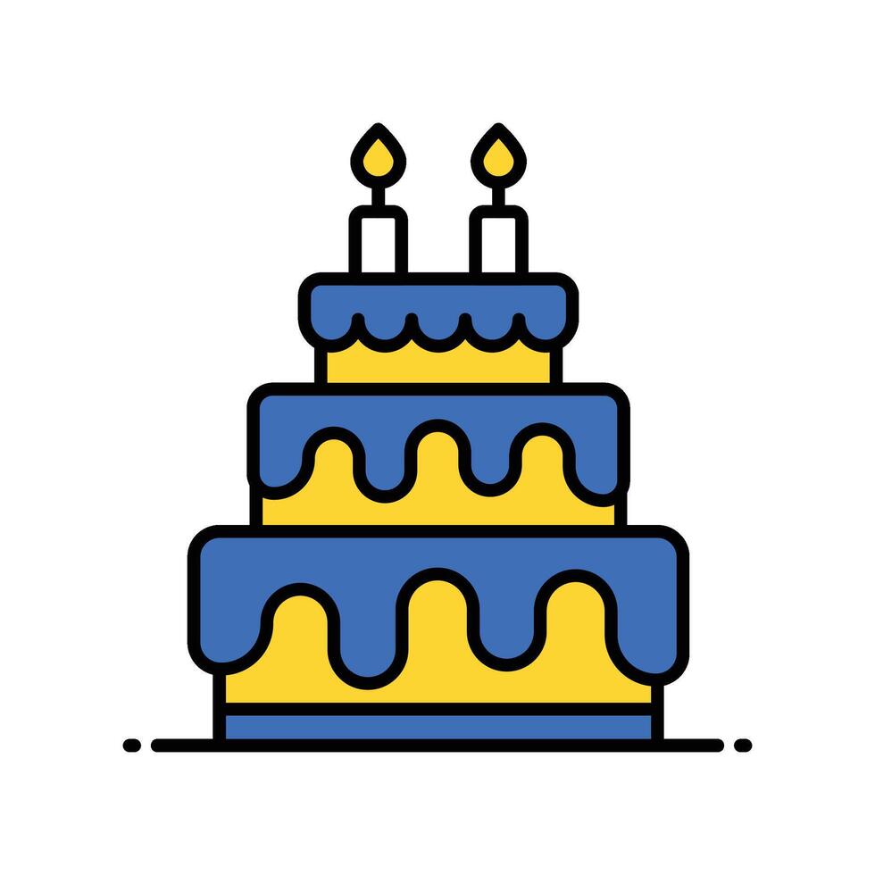 Cake filled outline icon. EPS 10 file vector