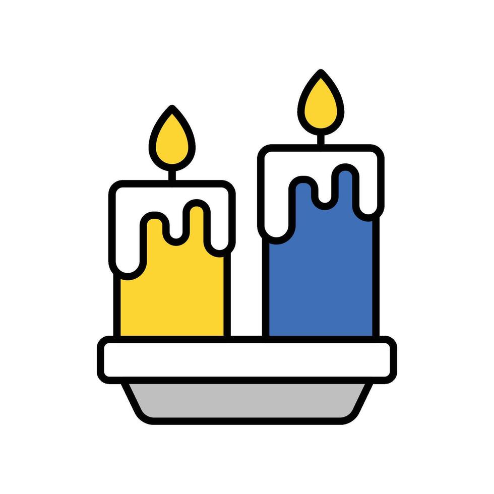 Festive candles filled outline icon. EPS 10 file vector