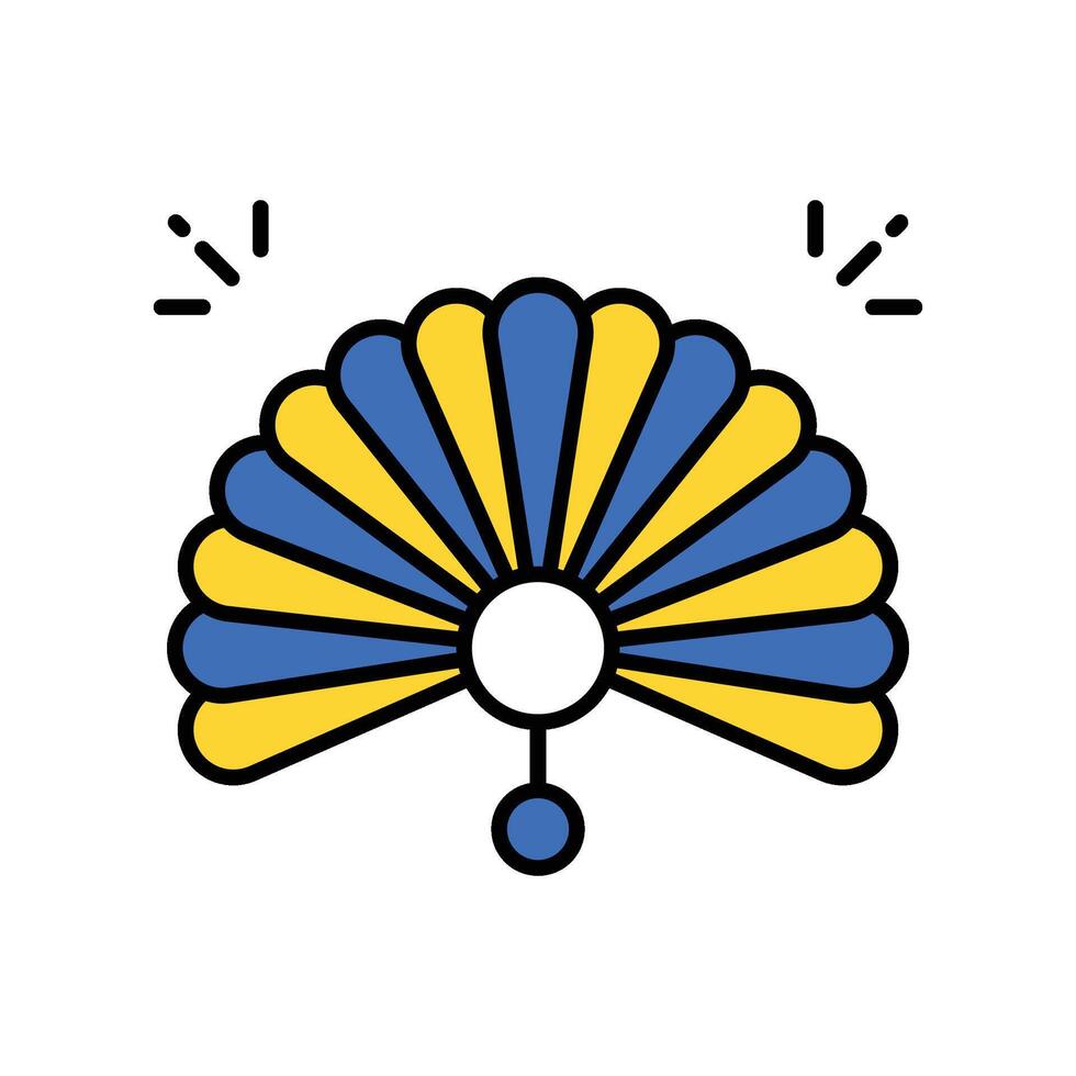 Hand Fan filled outline icon. EPS 10 file vector