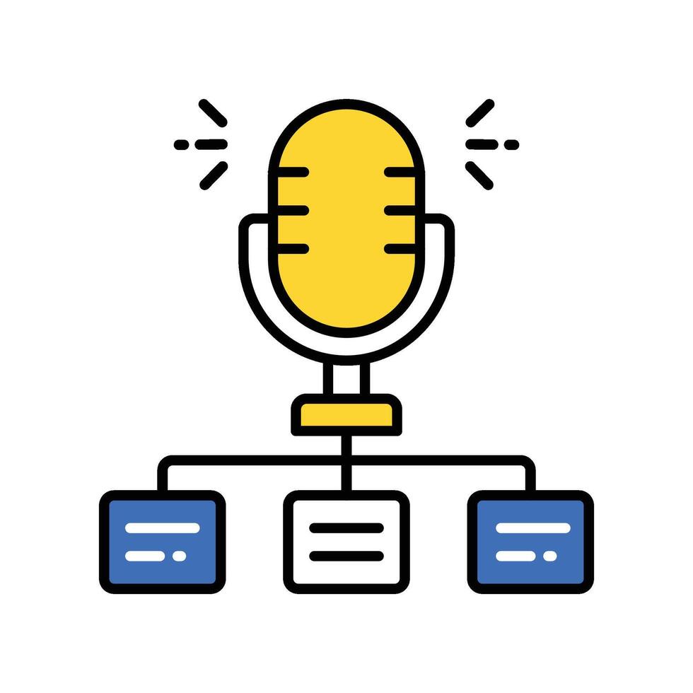 Podcast network filled outline icon. EPS 10 file vector