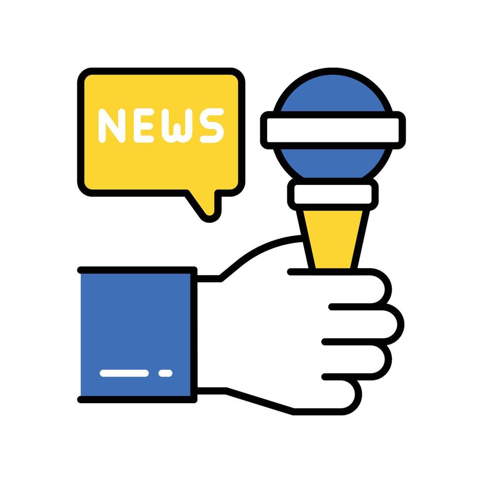 News podcast filled outline icon. EPS 10 file vector