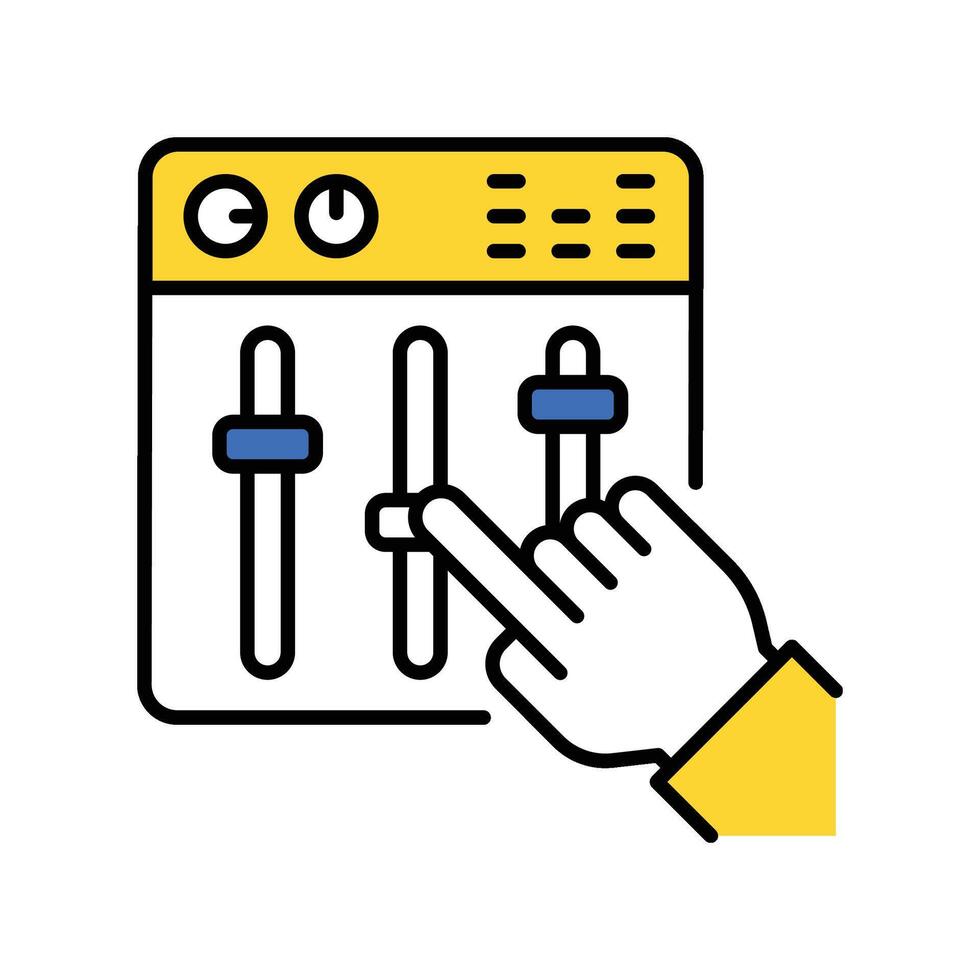 Sound mixing filled outline icon. EPS 10 file vector