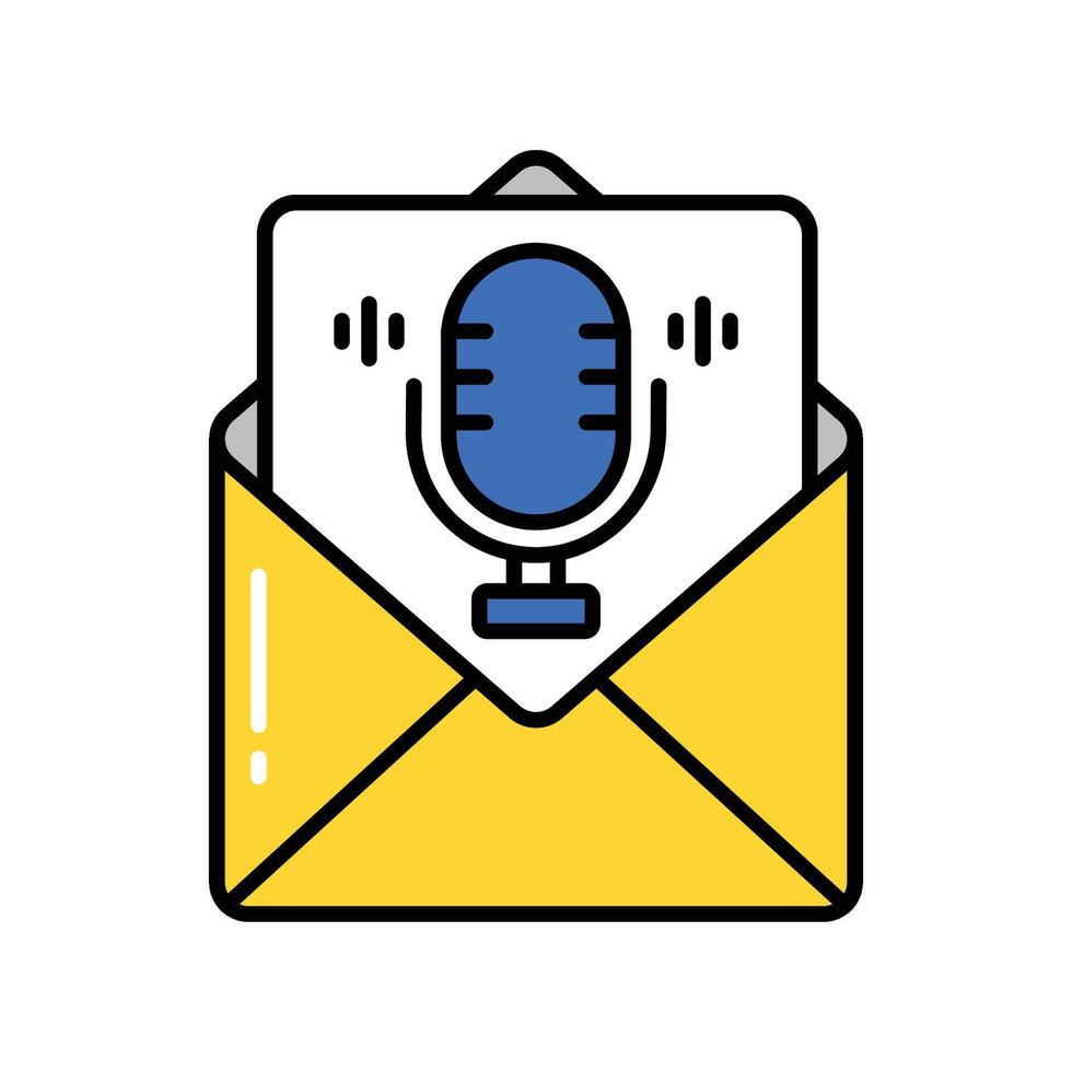 Podcast Mail filled outline icon. EPS 10 file vector