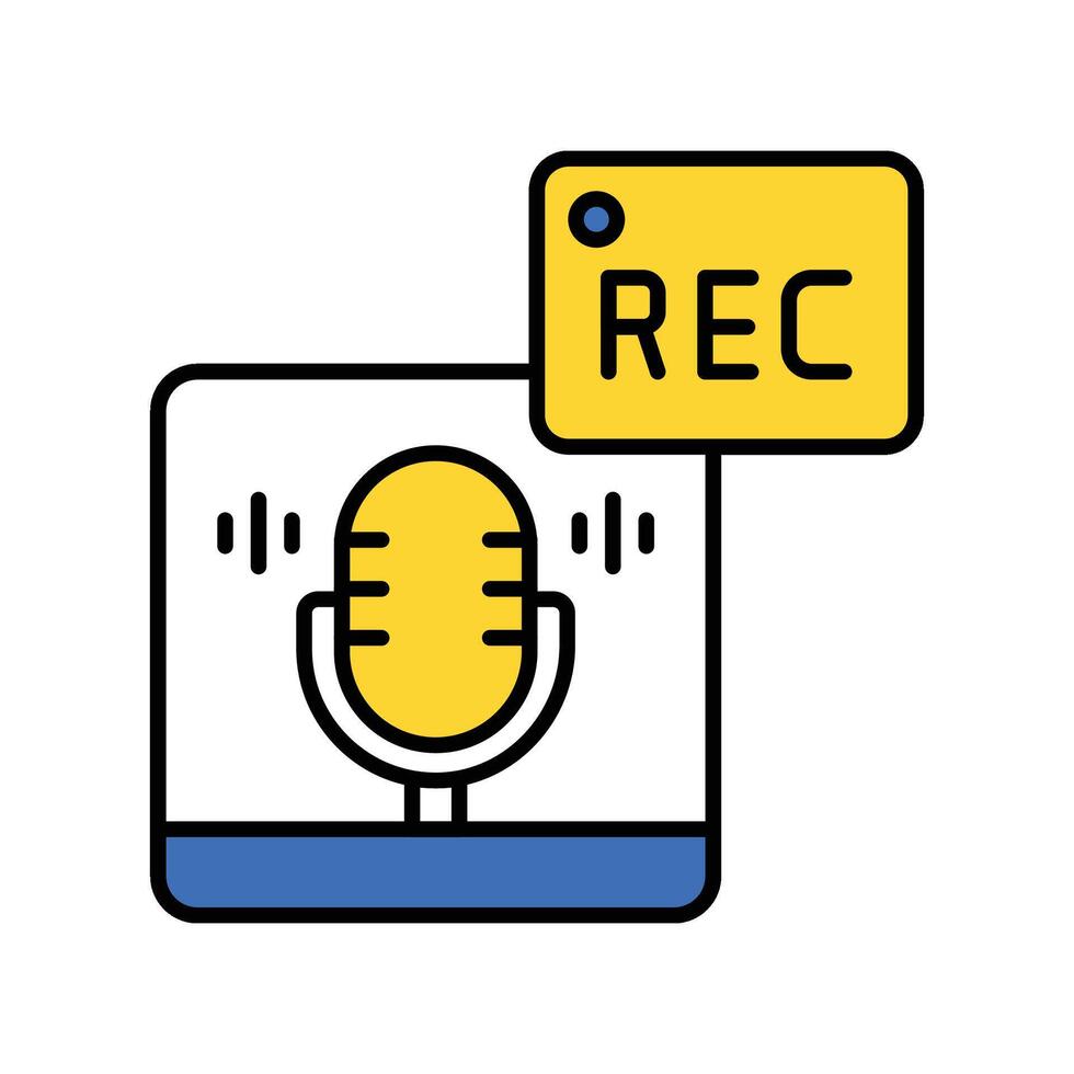 Recording filled outline icon. EPS 10 file vector