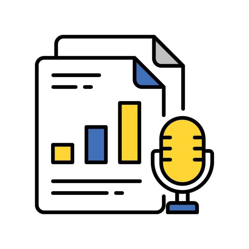 Business Podcast filled outline icon. EPS 10 file vector