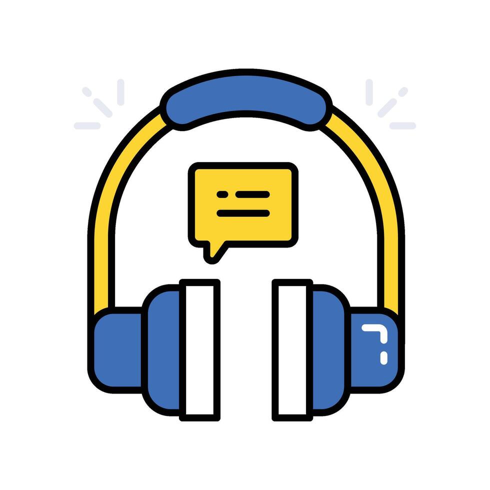 Headphones filled outline icon. EPS 10 file vector