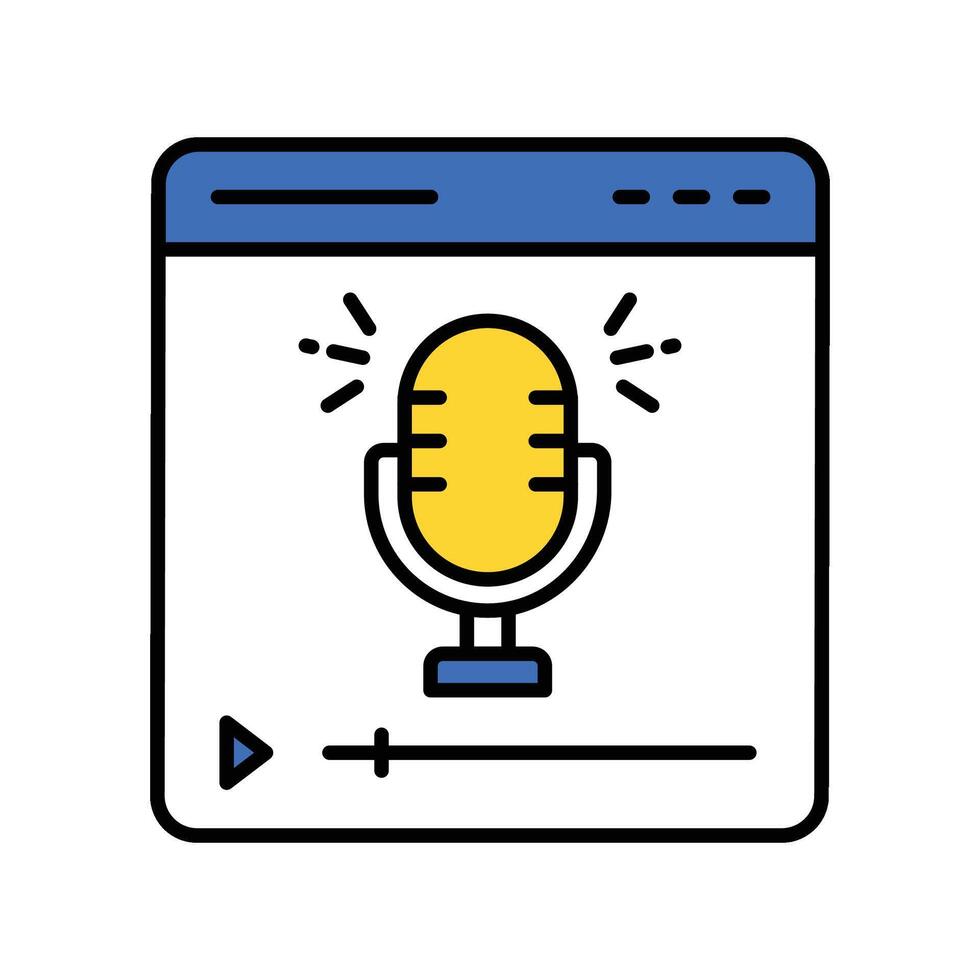 Web Podcast filled outline icon. EPS 10 file vector