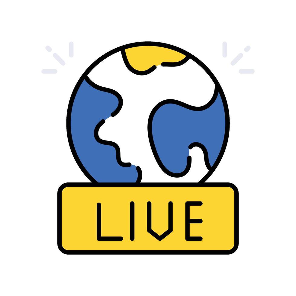 Live news filled outline icon. EPS 10 file vector