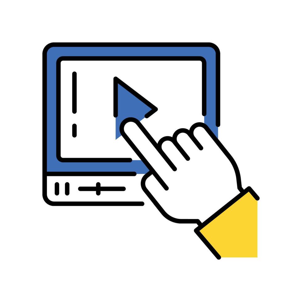 Click filled outline icon. EPS 10 file vector