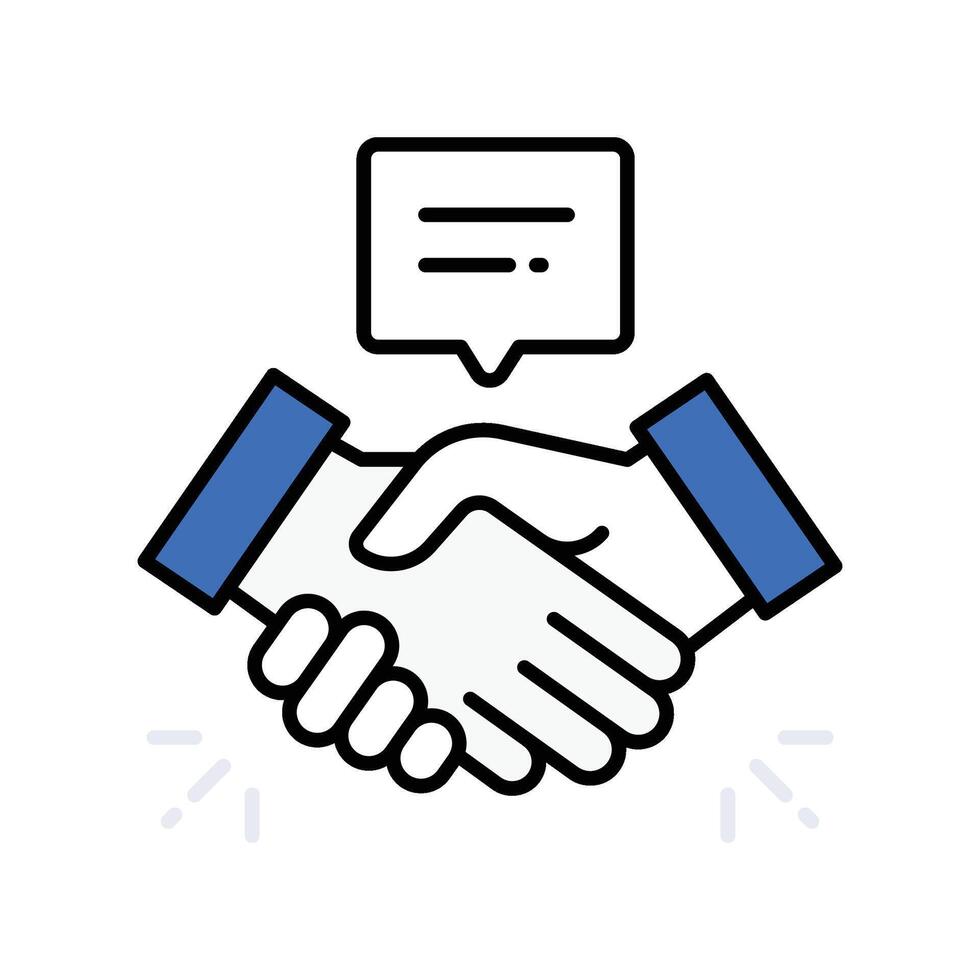Hand Shake filled outline EPS 10 file vector