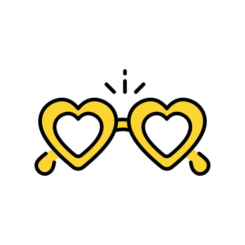 Heart glasses filled outline icon. EPS 10 file vector