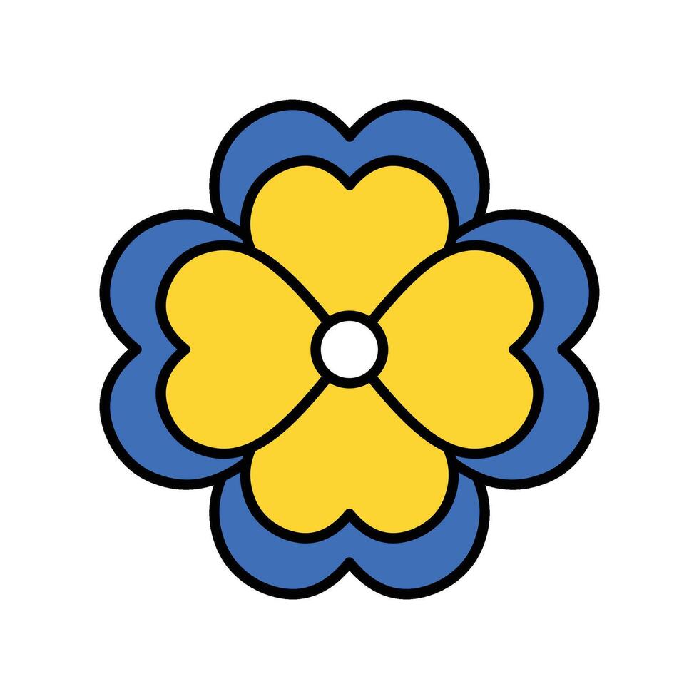 Lucky flower filled outline icon. EPS 10 file vector