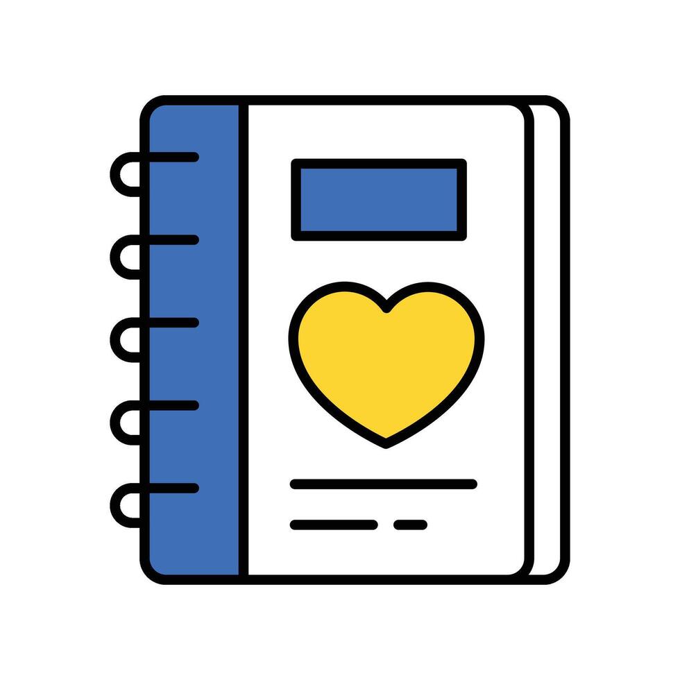 Love Diary filled outline icon. EPS 10 file vector