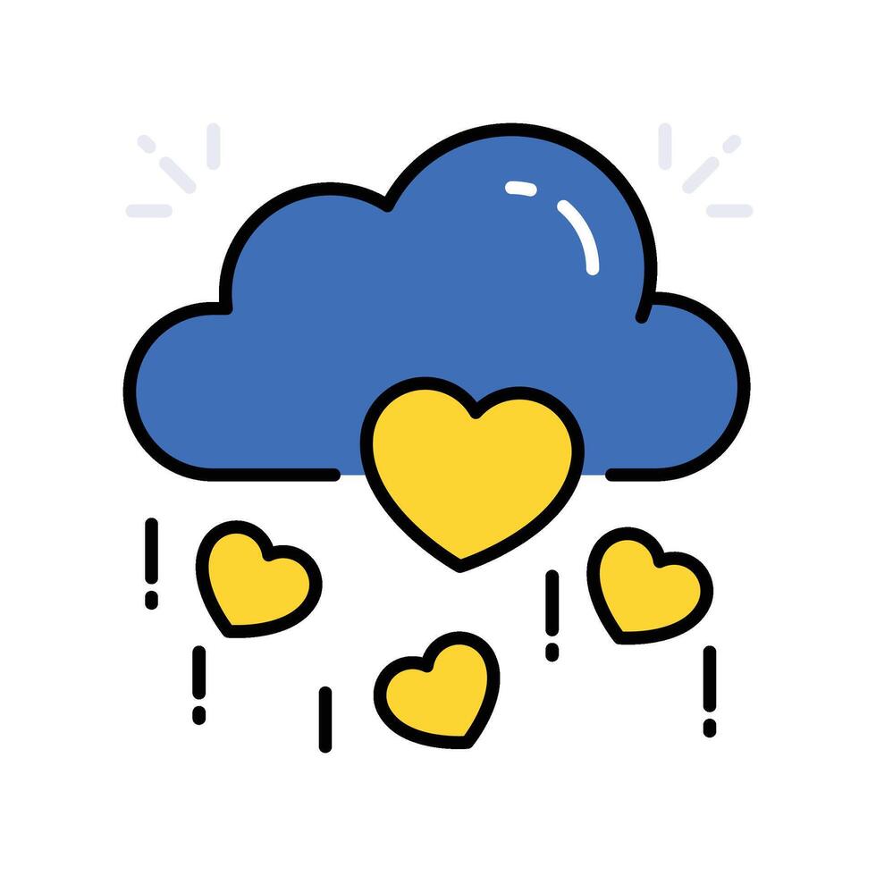 Love cloud filled outline icon. EPS 10 file vector