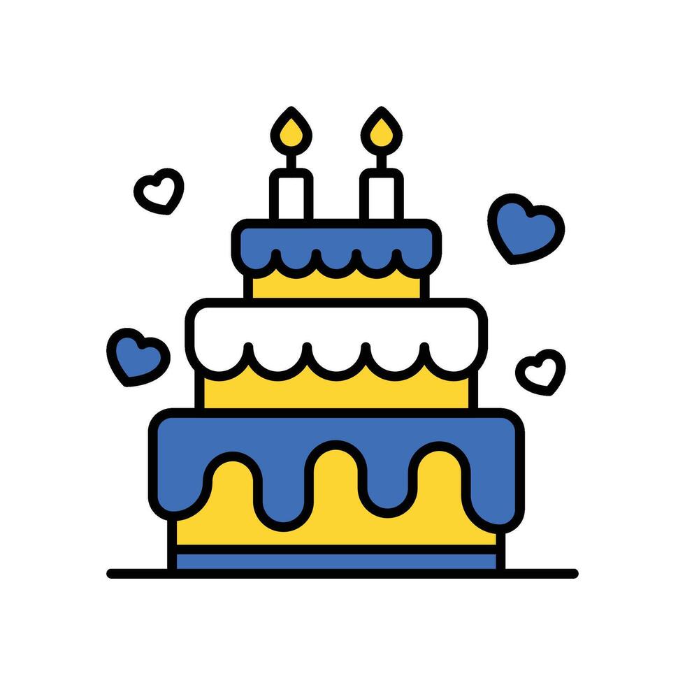 Valentines Cake filled outline icon. EPS 10 file vector