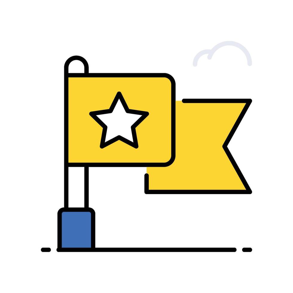 National Flag filled outline icon. EPS 10 file vector